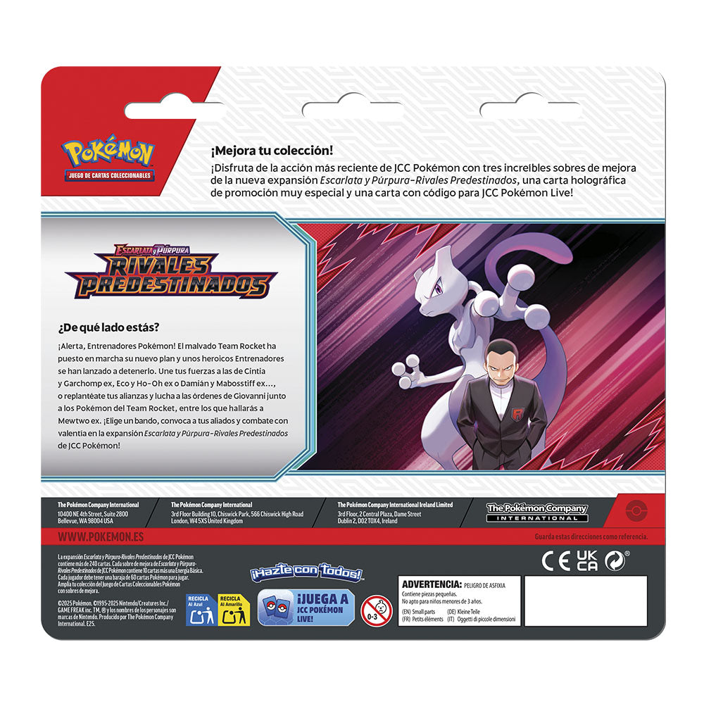 Blister 3 sobres de Rivales Predestinados - Pokemon TCG Español