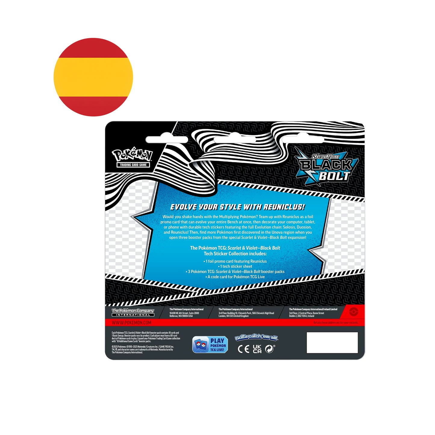 Blister Reuniclus Tech Sticker Fulgor Negro - Pokémon TCG Español