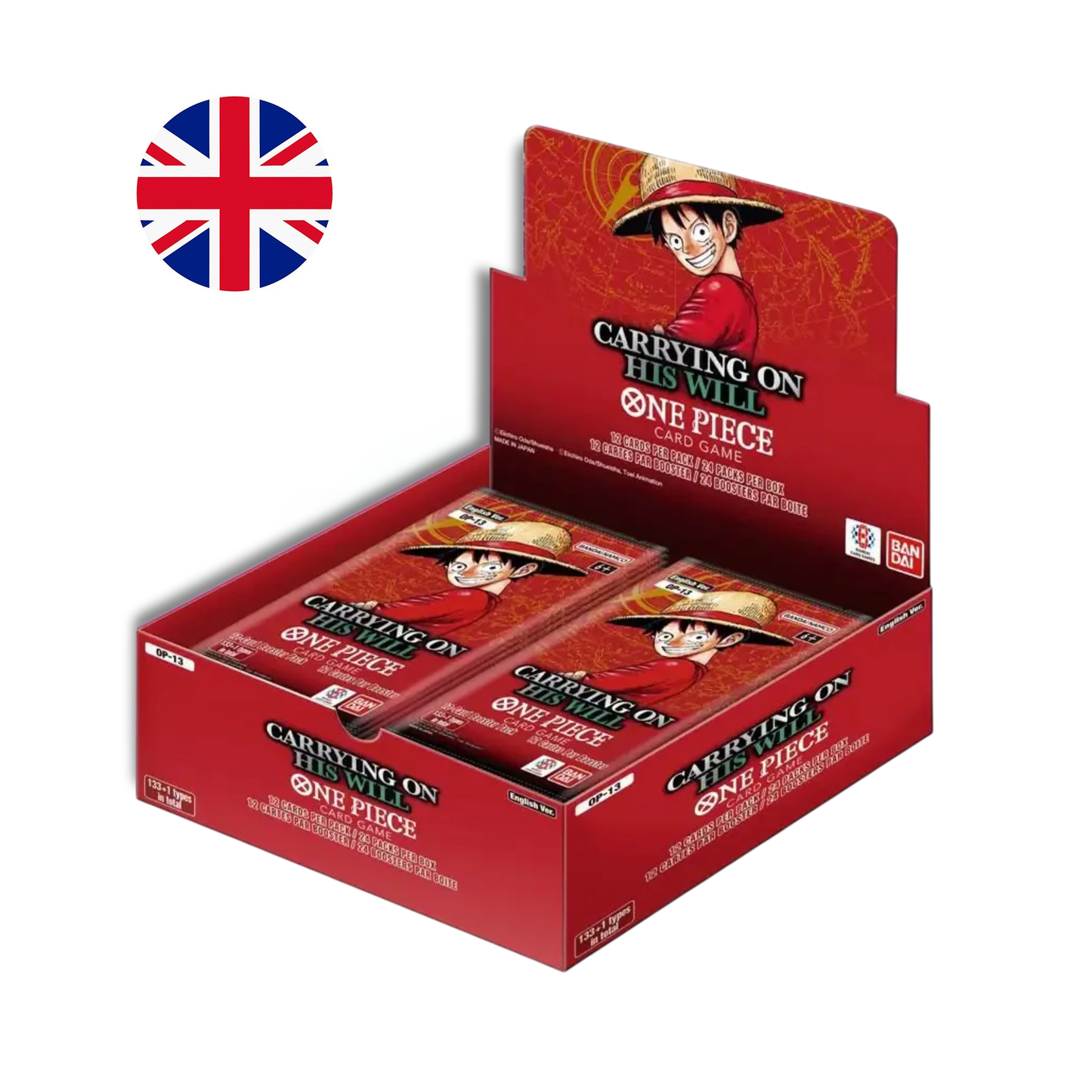 Caja de 24 sobres de OP-13 Carrying on his Will - Booster Box One Piece TCG Inglés