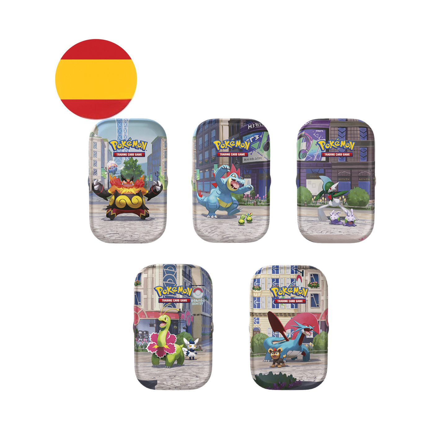 Display completo 10 mini latas Ciudad Luminalia - Pokémon TCG Español