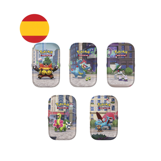 Display completo 10 mini latas Ciudad Luminalia - Pokémon TCG Español