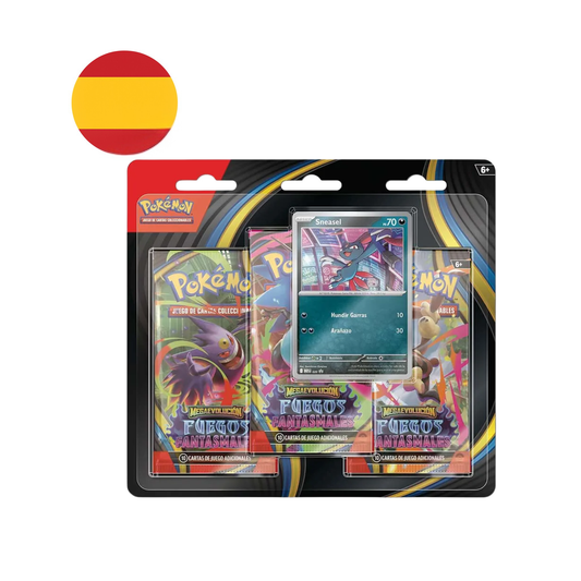Blister 3 sobres Sneasel Fuegos Fantasmales (Phantasmal Flames) - Pokémon TCG Español