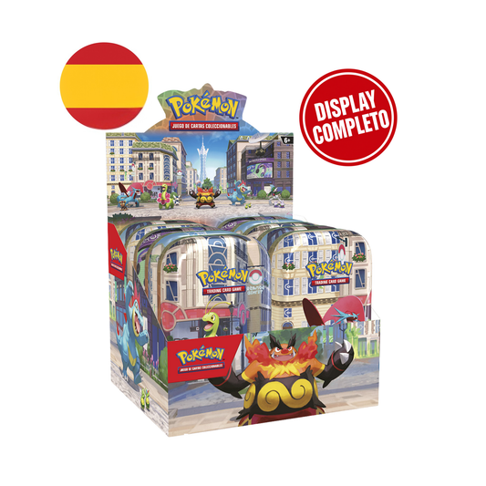 Display completo 10 mini latas Ciudad Luminalia - Pokémon TCG Español